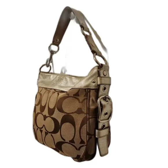 Coach Sliver Khaki Platinu Signature Carly Dust Bag